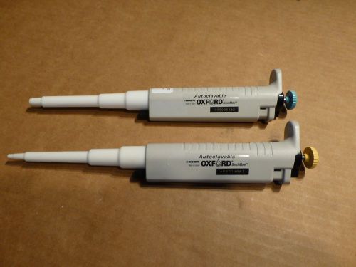 Set of 2 Oxford BenchMate Autoclavable Pipet 10-100µL and 100-1000µL  pipettes