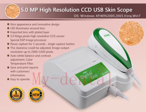 5.0 mp high resolution usb skin scope analysis/analyzer,skin care(50x skin lens) for sale