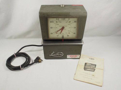Lathem Vintage Time Recorder Clock w Instructions Parts Repair No Key