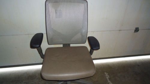 Allsteel &#034;RELATE&#034; Chair - Tan seat - gray frame and backrest with black arms