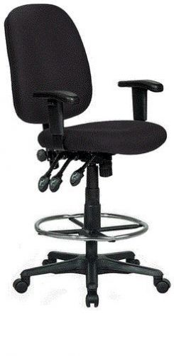 Ergonomic Full Function Drafting Chair by Harwick in Rich Black Fabric
