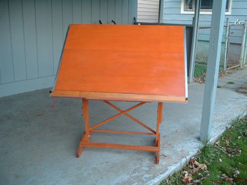 vintage hard wood drafting desk art tilt table no reserve