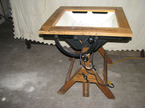 Hamilton Drafting Table Lighted Vintage NO RESERVE AS IS