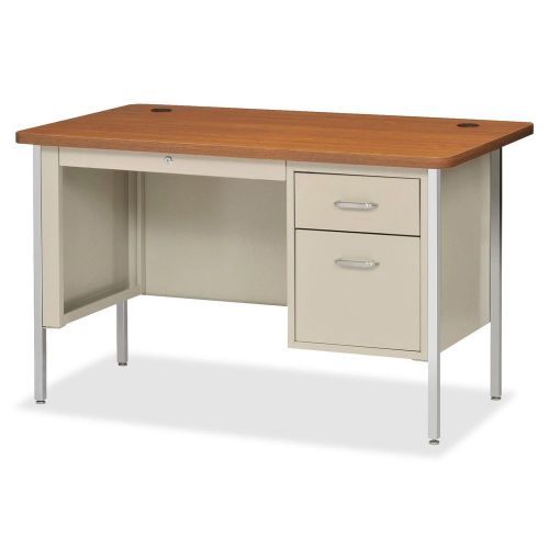Lorell llr41298 fortress single ped putty teacher&#039;s desk for sale
