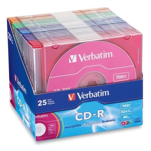 Verbatim 94611 CD Recordable Media - CD-R - 52x - 700 MB - 25 Pack Slim
