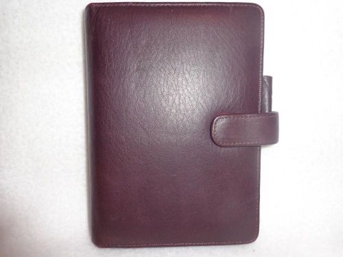 Franklin covey usa deep burgundy nappa leather pocket snap-close binder planner for sale