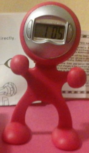 Sweda Man Note Holder Desk Clocks - Prototype - 1-Of-A-Kind in Red