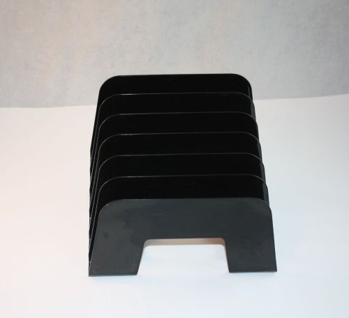 Vtg Desk Organizer Newell Office Products Black Plastic Letter Holder Sorting