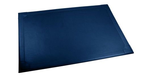 LUCRIN - Desk pad with border 24 x 16 inches - Smooth Cow Leather - Royal Blue