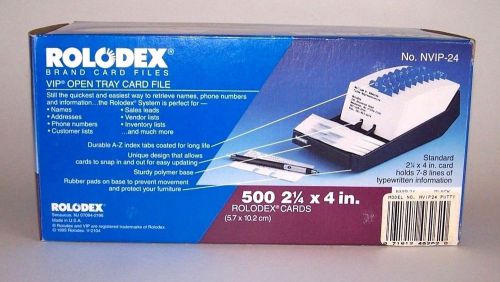 Rolodex NVIP-24 Open Tray 500 Card Desk File A-Z Index Tabs with Box UNUSED