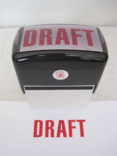 Large &#034;Draft&#034; Office Stamp Pre-Inked Re-Indable Red Ink 2000 PLUS Printer 60