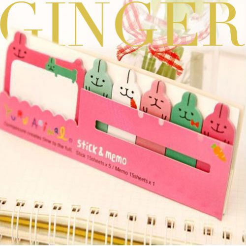 Rabbit Type - Cute Funny Sticker Post It Tab Bookmark Memo Sticky Notes 90 Pages