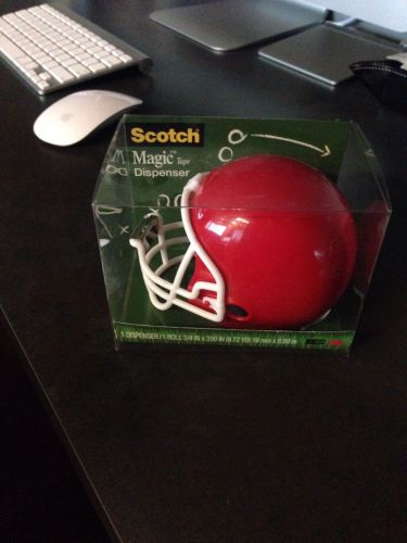 Scotch Magic Tape Dispenser Red Football Helmet NIB desk toy gift novelty