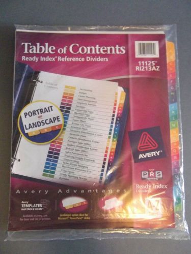 Avery 11125 Table of Contents Ready Index Reference Dividers.  NIP