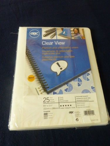 GBC PREMIUM PLUS PRESENTATION COVERS- CLEAR VIEW - NEW -  PACKAGE- OPEN