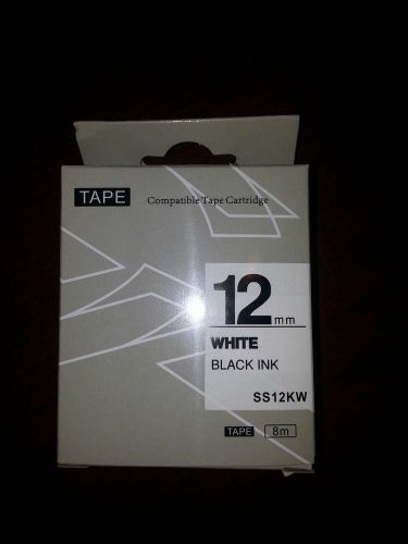 Compatible epson1 lc-4wbn label tape black on white 12mm 8m lw400 lw300 lw70 for sale