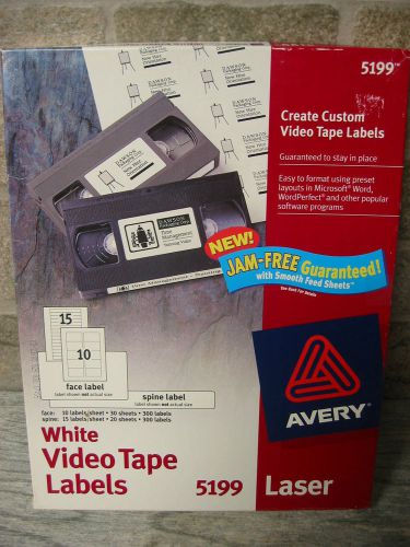 Avery 5199 WHITE VIDEO TAPE LABELS Laser Printer  (081014-004)