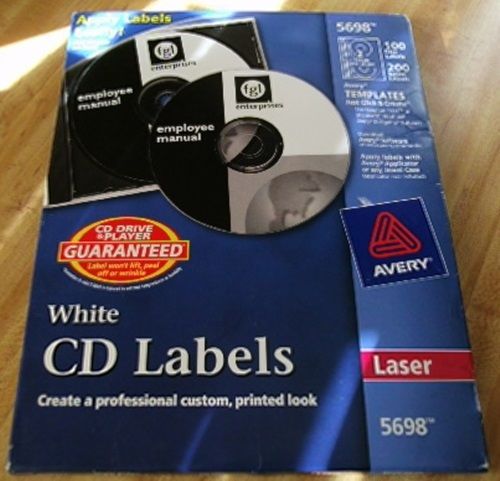 Avery 94 CD DVD &amp; 188 Jewel Case Spine Laser Labels White 5698 Easy Templates