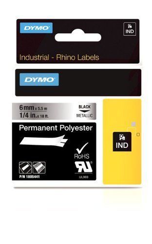 DYMO Rhino Permanent Adhesive Polyester Label Tape  1/4-inch  18-foot Cassette