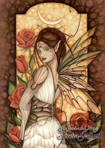 Vintage Rose Fairy Fantasy Art Mousepad by Jessica Galbreth