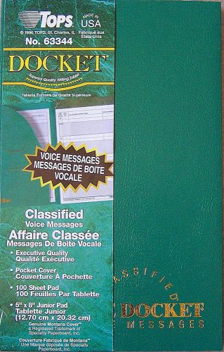3 Pads Tops Docket Classified Voice Message 100 Sheet 5&#034; x 8&#034; #63344 New