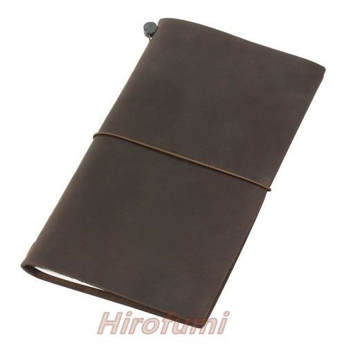 NEW Midori Traveler&#039;s Notebook Brown Leather Cover Free Shpping