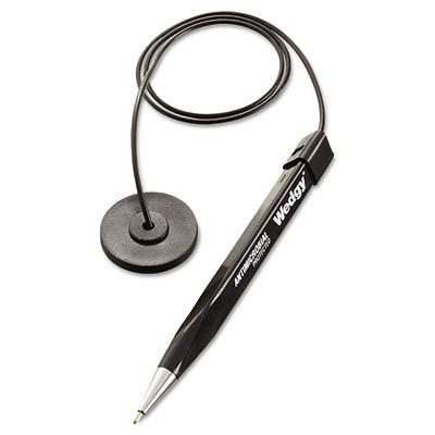 Wedgy Coil Ballpoint Counter Pen with Round Base, Blue Ink, Medium
