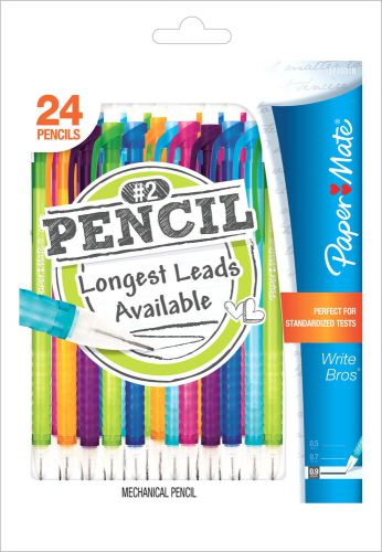 Paper mate write bros mechanical pencil, 0.9 mm, assorted, 24 per pack (1770318) for sale