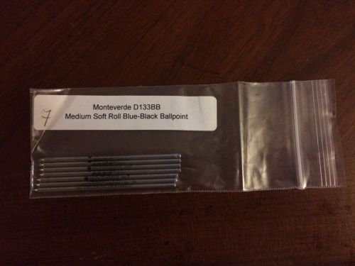 Monteverde D133BB Medium Soft Roll Blue-Black Ballpoint 7 Pack