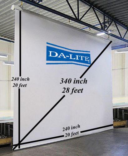 DaLite Projector Screen 28 FEET diag Motorized Electric 28ft 340 inch 20&#039; 240&#034;
