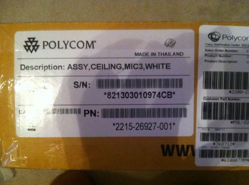 Polycom Array Ceiling Microphone MIC3 Extension ASSY 2215-26927-001 White (New)