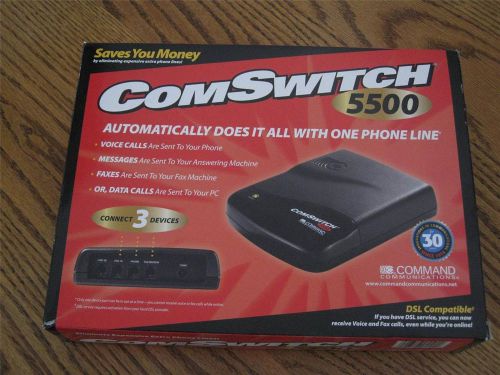 NEW HOME ComSwitch 5500 3-Ports Phone Fax Modem Answering Machine Line Sharing