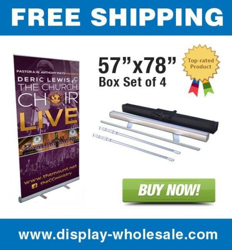57&#034; Retractable Roll Up Banner Stands (Box of 4)