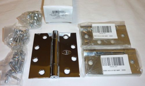 3 Ives 3CB1 4.5&#034; x 4&#034; 651 NRP Concealed Bearing Mortise Hinges BRIGHT CHROME