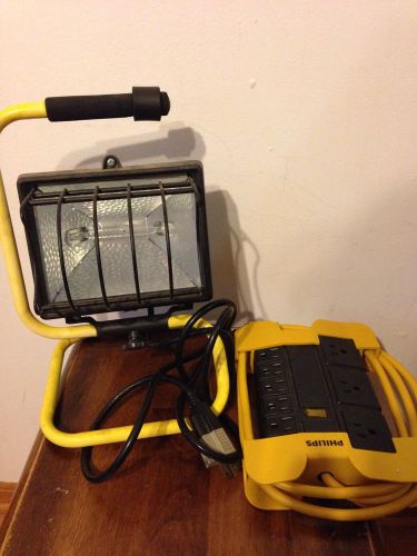PORTABLE  HALOGEN TABLE WORK LIGHT/LAMP - ALSO PHILLIPS EXTENSION OUTLET 500w
