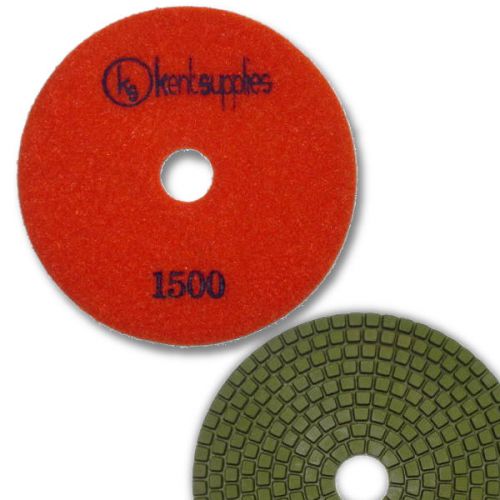 Kent premium quality 5&#034; wet diamond polishing pad, 3mm thick, grit 1500, granite for sale