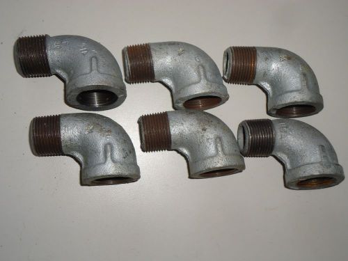Galvanized Fitting - 90 Degree Street Elbow - 3/4&#034; NEW OLD STOCK (LOT OF SIX)
