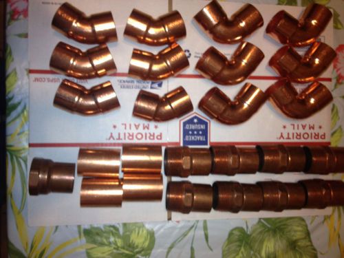1-1/2&#034; copper fittings lot of 25 heavy weight nibco pressure fittings for sale