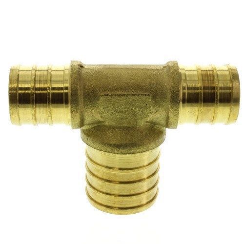 3/4&#034; x 3/4&#034; x 1&#034; pex reducing tee - brass crimp fitting - lead free for sale