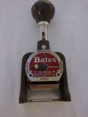 Vintage Bates Numbering Machine Lever Movement 6 Wheels Style A Crafts Retro