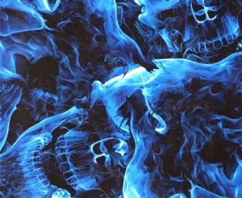 Blue flame skulls hydrographics water transfer printing film for sale