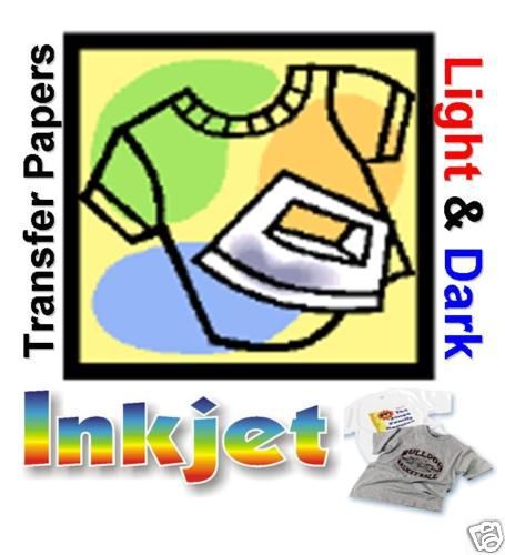 IRON ON HEAT TRANSFER PAPER / LIGHT COLOR 25 SHEETS