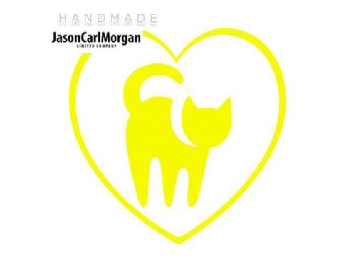 JCM® Iron On Applique Decal, I Love My Cat Neon Yellow