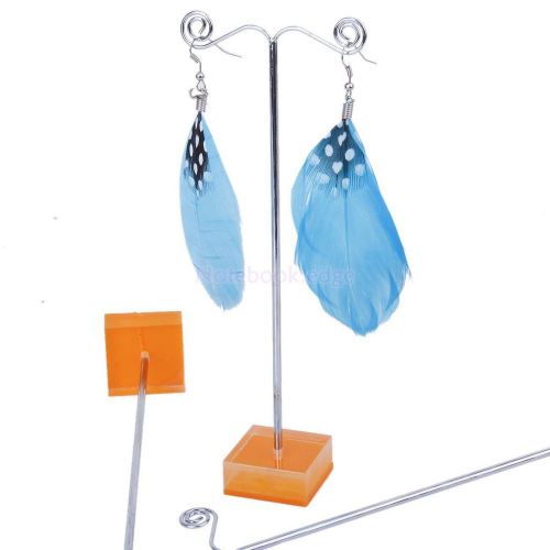10 acrylic metal earring rings stand holder jewelry display rack showcase orange for sale