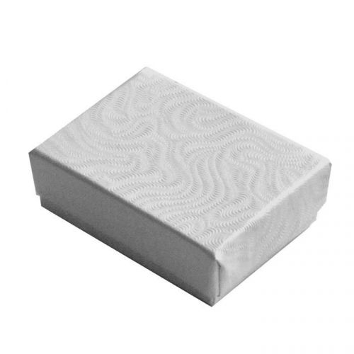 200 Small White Swirl Cotton Fill Jewelry Gift Boxes 2 1/8 x 1 1/2 x 5/8
