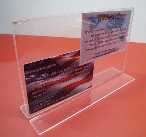 Clear Plastic Standing Sign Holder Stand Up 11 x 7 inches - Multi Qty Available