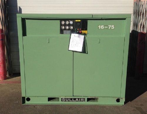 75hp sullair screw air compressor, #602 for sale