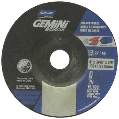 St. Gobain 66252842180 Norton Gemini Right Cut Angle Grinder Reinforced