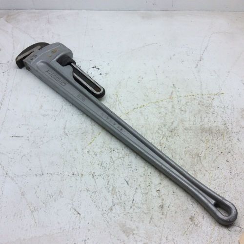 (1) Used Ridgid 836 Aluminum Straight Pipe Wrench, 36&#034; Tool Length, 5&#034; Jaw