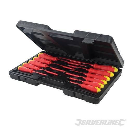Electricians Screwdriver Set Tool Electrical Fully Insulated VDE 11 Pc with Case